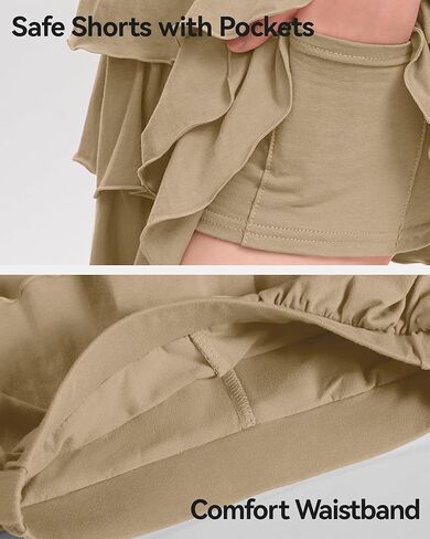 KEREDA Girls Skirt Kids Toddler Casual 3-Layer Ruffle Skort School Uniform Skirts for Girls in Kuwait