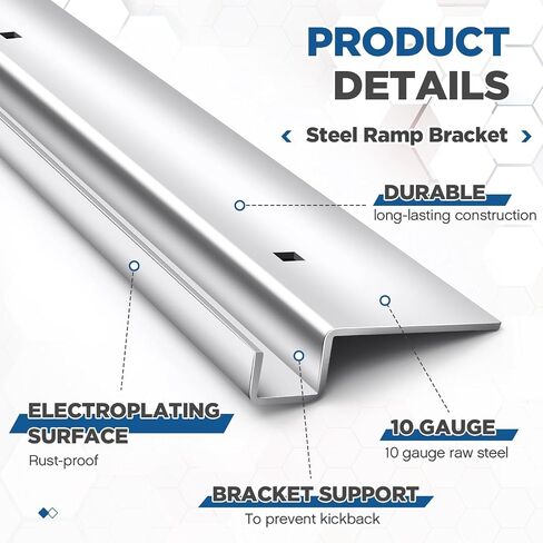 2 Pcs 10ga Steel Ramps Bracket for 48" x 4" Heavy Duty Trailer Ramps Attaching Lip Mounting Channel Ramp Ends for Trailers Tailgates Trunk Beds (Black) in Saudi Arabia