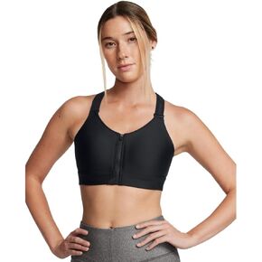 Under Armour Womens Infinity High Impact Zip Sports Bra, (001) Black / / White, Small D-DD in Saudi Arabia