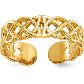 JewelryWeb 4mm 10k Solid Yellow Gold Irish Claddagh Celtic Trinity Knot toe ring-toe ring for Women in Kuwait