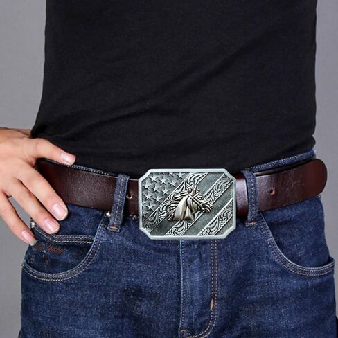 Horse Belt Buckle for Men Women, Western Cowboy Religion Horseman Prayer Vintage Fathers Day Patriotic 4th of July Party Christmas Gifts in Saudi Arabia