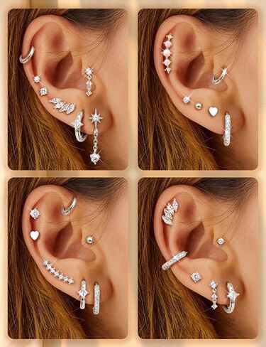 YADOCA 20G HELIX ثقب المجوهرات مسطحة الخلفية الأقراط للنساء HYPOALERGENIC الفولاذ الفولاذ غضروف طاف in Saudi Arabia