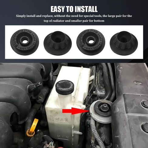 4PCS Car Radiator Mount Bushing, Automotive Radiator Parts, Rubber Radiator Bracket, Car Accessories Fit for Altima Murano Pathfinder Quest Rogue, Replaces OEM#21507-4M400 21506-4M400 in Saudi Arabia
