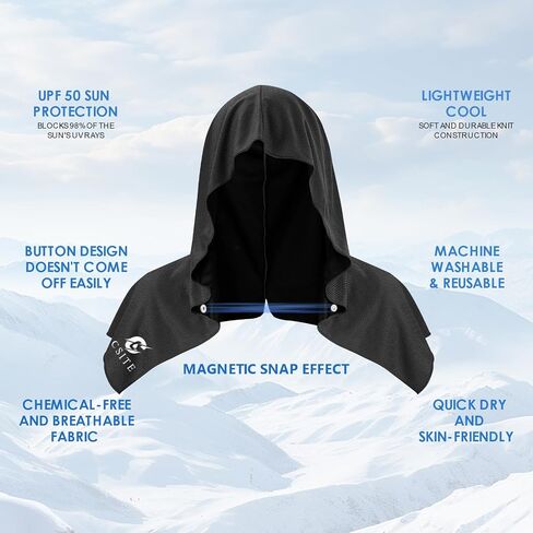 Cooling Hoodie Towels, Instant Cooling Towels for Neck and Face, UPF 50 Sun Protection, Ice Towel for Hot Weather, Head Towel for Sports, Camping, Cycling & More Activities in Saudi Arabia