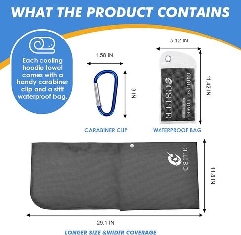 Cooling Hoodie Towels, Instant Cooling Towels for Neck and Face, UPF 50 Sun Protection, Ice Towel for Hot Weather, Head Towel for Sports, Camping, Cycling & More Activities in Saudi Arabia