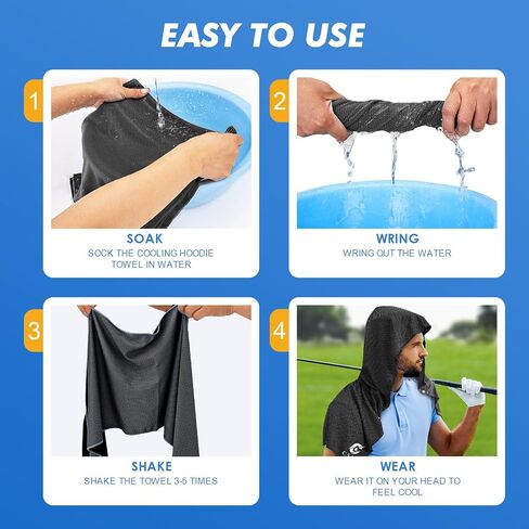Cooling Hoodie Towels, Instant Cooling Towels for Neck and Face, UPF 50 Sun Protection, Ice Towel for Hot Weather, Head Towel for Sports, Camping, Cycling & More Activities in Saudi Arabia