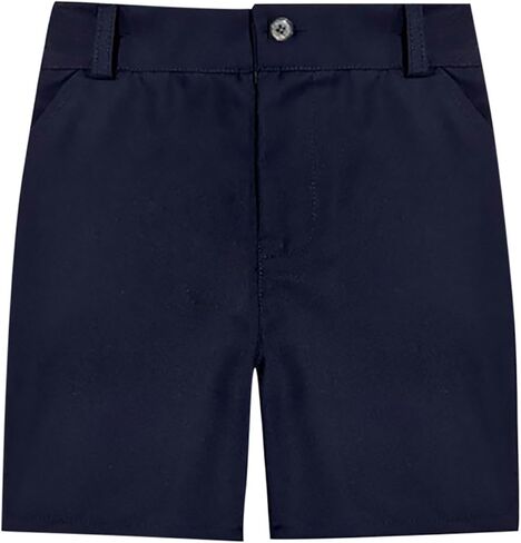 Unisex Boy's Uniform Chino Khaki Shorts Stretch Flat Front Dress Shorts Youth Golf Short Pants Pockets School Clothes in Saudi Arabia