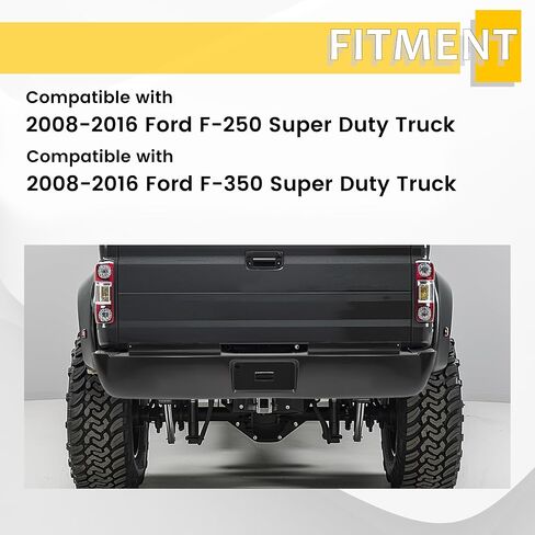Kuafu الخلفي لفة لفة المقلاة متوافقة مع 2008-2016 Ford F250 F350 F-250 F-350 Super Duty Truck Steel electrophoresis Black in Kuwait