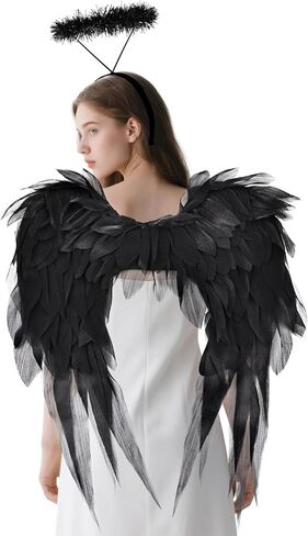 Fairy Wings and Halo Headband Chiffon Angel Costumes Accessories,for Girls Women Halloween Christmas in Kuwait