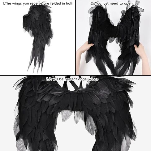 Fairy Wings and Halo Headband Chiffon Angel Costumes Accessories,for Girls Women Halloween Christmas in Kuwait