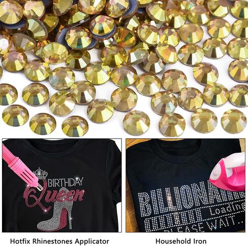 Blinginbox أحجار الراين الإصلاحية، 1440 قطعة من أحجار الراين الكريستالية المسطحة للملابس اليدوية الديكور، منجم ذهبي، SS20، 4.6-4.8 مم in Kuwait