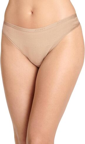 Jockey Women's Underwear Organic Cotton Stretch Logo Thong - 3 Pack in Saudi Arabia