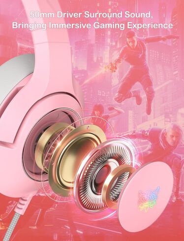 Gaming Headset for PS4, PS5, Xbox One(No Adapter), 3.5mm Wired Headphones with Detachable Cat Ears, Noise Canceling Microphone, RGB Backlight, Surround Sound, Purple in Kuwait