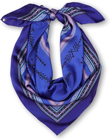 Luxury 100% Silk Scarf for Women – Elegant Folk-Inspired Pattern, Soft & Lightweight, 35" Square, Gift for Her in Kuwait