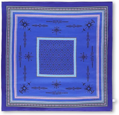 Luxury 100% Silk Scarf for Women – Elegant Folk-Inspired Pattern, Soft & Lightweight, 35" Square, Gift for Her in Kuwait