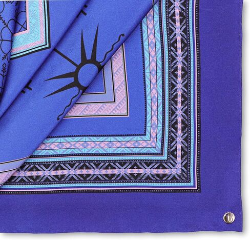 Luxury 100% Silk Scarf for Women – Elegant Folk-Inspired Pattern, Soft & Lightweight, 35" Square, Gift for Her in Kuwait
