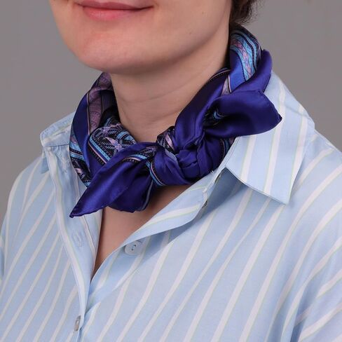 Luxury 100% Silk Scarf for Women – Elegant Folk-Inspired Pattern, Soft & Lightweight, 35" Square, Gift for Her in Kuwait