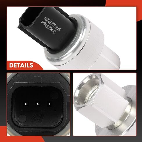 مفتاح مستشعر الضغط A-premium A/C [3 دبابيس] متوافق مع Ford F-150 ، F-250 Super Duty ، Explorer ، Escape ، Fusion ، Focus ، Edge ، Mustang ، Taurus ، Expedition ، Fiesta ، Flex & Lincoln MKZ ، MKX ، MKC ، MKC in Saudi Arabia