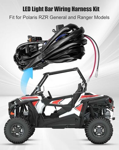 LED LID BAR BAR TIRINGIN TIRNINCE KIT متوافقة مع Polaris RZR General Ranger Pulse Bar ، و PLICT and PLAY 300W 14AWG 1LEAD 12V 5PIN ROCKER ON OFF OFF in Saudi Arabia
