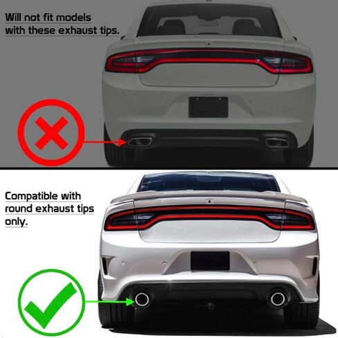 IKON MOTORSPORTS, Rear Diffuser Compatible with 2015-2023 Dodge Charger SRT, V3 Style Carbon Fiber Print Bumper Lip Splitter Spoiler Lower Valance, 2016 2017 2018 2019 in Saudi Arabia