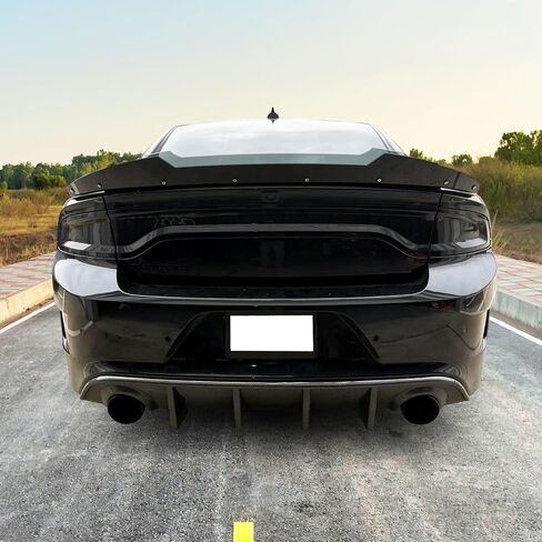 IKON MOTORSPORTS, Rear Diffuser Compatible with 2015-2023 Dodge Charger SRT, V3 Style Carbon Fiber Print Bumper Lip Splitter Spoiler Lower Valance, 2016 2017 2018 2019 in Saudi Arabia