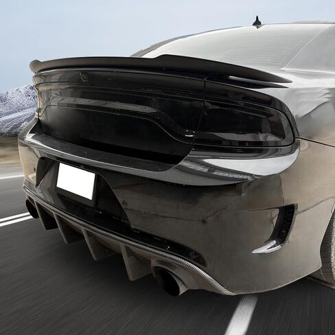 IKON MOTORSPORTS, Rear Diffuser Compatible with 2015-2023 Dodge Charger SRT, V3 Style Carbon Fiber Print Bumper Lip Splitter Spoiler Lower Valance, 2016 2017 2018 2019 in Saudi Arabia