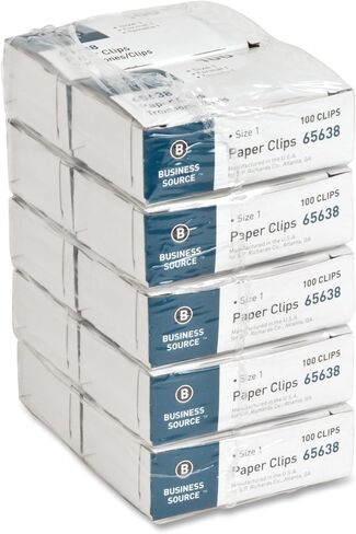 Business Source 65638 Paper Clips,Size 1,Regular,.033 Wire Gauge,1000/PK,Silver in Saudi Arabia