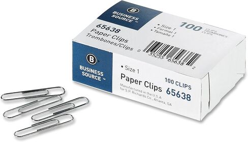 Business Source 65638 Paper Clips,Size 1,Regular,.033 Wire Gauge,1000/PK,Silver in Saudi Arabia