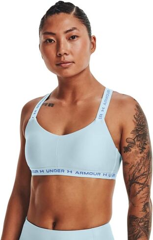 Under Armour Women's Crossback Low Sports Bra, (444) Viral Blue/Viral Blue/Black, Small in Saudi Arabia