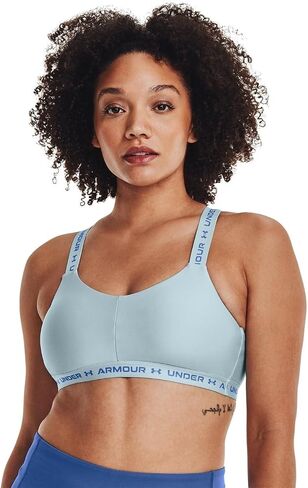 Under Armour Women's Crossback Low Sports Bra, (444) Viral Blue/Viral Blue/Black, Small in Saudi Arabia