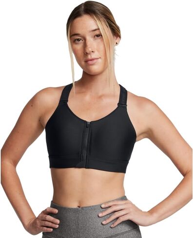 Under Armour Womens Infinity High Impact Zip Sports Bra, (001) Black / / White, Small D-DD in Saudi Arabia