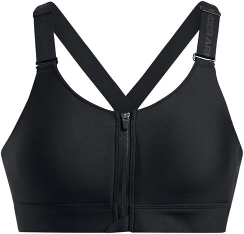 Under Armour Womens Infinity High Impact Zip Sports Bra, (001) Black / / White, Small D-DD in Saudi Arabia