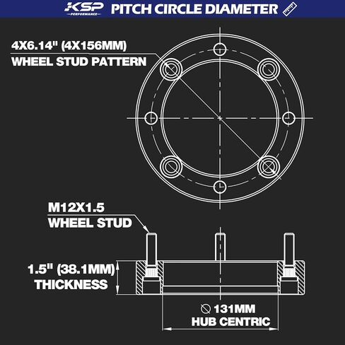 KSP 4x156mm ATV Wheel Spacers 1 Inch with 12x1.5 Studs, Fit For 2013+ Polaris Ranger, 2014+ Polaris RZR XP 1000, 2015+ Polaris RZR,4Pcs in Saudi Arabia