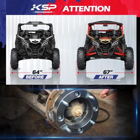 KSP 4x156mm ATV Wheel Spacers 1 Inch with 12x1.5 Studs, Fit For 2013+ Polaris Ranger, 2014+ Polaris RZR XP 1000, 2015+ Polaris RZR,4Pcs in Saudi Arabia