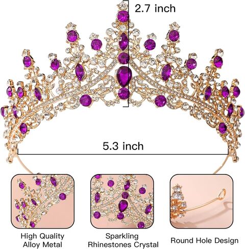 Tiaras Crowns for Women, Crystal Princess Tiaras Rhinestone Queen Headband Wedding Bridal Hair Accessories For Birthday Prom Pageant Party (A6) in Saudi Arabia