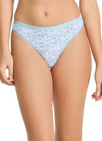 Jockey Women's Underwear Organic Cotton Stretch Logo Thong - 3 Pack in Saudi Arabia
