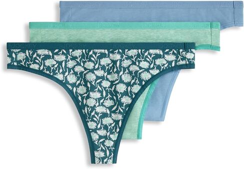 Jockey Women's Underwear Organic Cotton Stretch Logo Thong - 3 Pack in Saudi Arabia