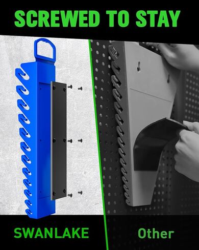 SWANLAKE 2-Piece Magnetic Wrench Organizer Toolbox Holder, SAE (1/4'' to 15/16''), Metric (6mm to 24mm) Ratchet Wrench Organizers, Total Hold 24 Slots Wrenches Holder for Tool Box in Kuwait