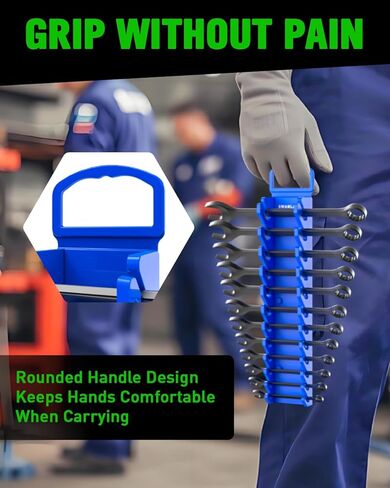 SWANLAKE 2-Piece Magnetic Wrench Organizer Toolbox Holder, SAE (1/4'' to 15/16''), Metric (6mm to 24mm) Ratchet Wrench Organizers, Total Hold 24 Slots Wrenches Holder for Tool Box in Kuwait