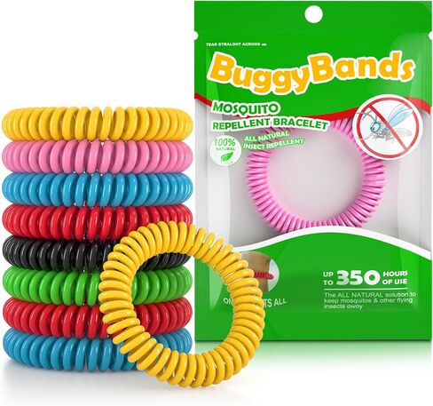 25 Pack Mosquito Repellent Bracelets for Adults & Kids, DEET-Free Bands, Individually Wrapped Repellent Wristbands in Saudi Arabia