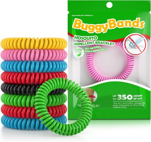 25 Pack Mosquito Repellent Bracelets for Adults & Kids, DEET-Free Bands, Individually Wrapped Repellent Wristbands in Saudi Arabia