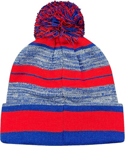 Icon Sports Men's Standard Pom Beanie, Red | Identity, OSFM in Saudi Arabia
