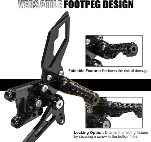Adjustable Rearsets Footpegs Raised Footrest Kit Compatible with Suzuki GSXR600/GSXR750 1997-2005, GSXR1000 2001-2004, SV650 1999-2010, SV650S 1999-2011, SV650S ABS 2007-2011, See Fitment! in Saudi Arabia