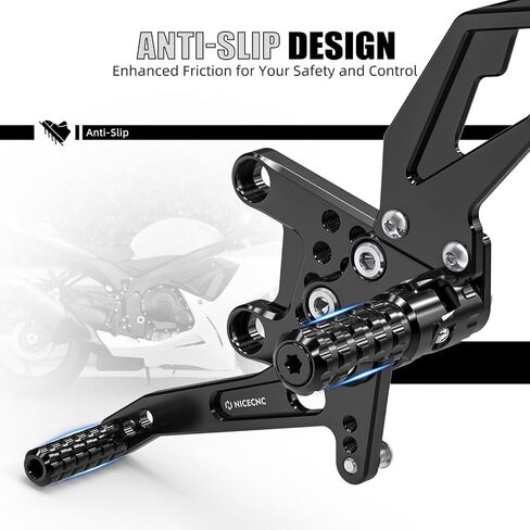Adjustable Rearsets Footpegs Raised Footrest Kit Compatible with Suzuki GSXR600/GSXR750 1997-2005, GSXR1000 2001-2004, SV650 1999-2010, SV650S 1999-2011, SV650S ABS 2007-2011, See Fitment! in Saudi Arabia