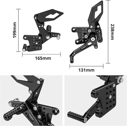 Adjustable Rearsets Footpegs Raised Footrest Kit Compatible with Suzuki GSXR600/GSXR750 1997-2005, GSXR1000 2001-2004, SV650 1999-2010, SV650S 1999-2011, SV650S ABS 2007-2011, See Fitment! in Saudi Arabia