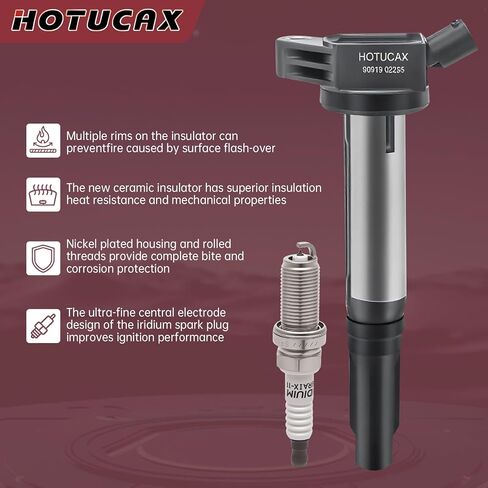 Set of 6 UF487 Ignition Coils and SP487 Iridium Spark Plug For TOYOTA Camry Avalon Highlander RAV4 Sienna Venza/Lexus IS350 ES300h NX300h ES350 RX350 RX450h in Saudi Arabia