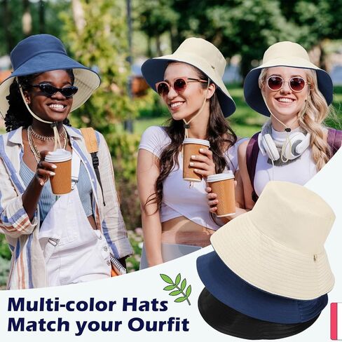 24 Pcs Bucket Hat Bulk for Women Solid Color Summer Bucket Hats Unisex Packable Sun Hat Bulk UPF 50+ UV Protection Hat Wide Brim Bucket Sun Hat Set for Holiday Hiking Garden Beach in Kuwait