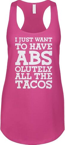 Blittzen Womens Racerback Tank I Just Want to Have Abs - Tacos in Saudi Arabia