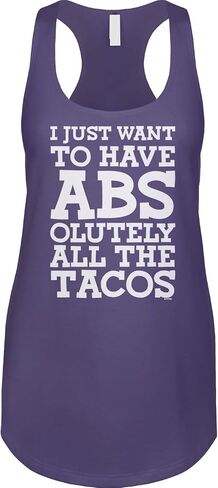 Blittzen Womens Racerback Tank I Just Want to Have Abs - Tacos in Saudi Arabia