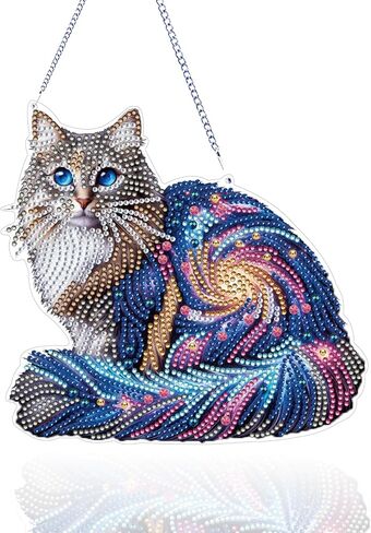 VNRGG DIY Hanging Diamond Art Pendant Painting Kit Butterfly Special Shape Crystal Diamond Art Painting Garden Wall Hanging Kit Hanging Decorations Box Set in Kuwait